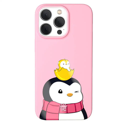 Pudgy Penguins Positive Pink iPhone Case