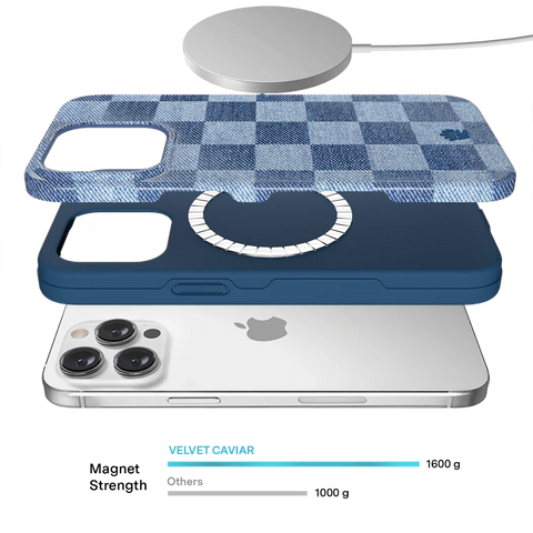 Denim Vibe Checkered iPhone Case