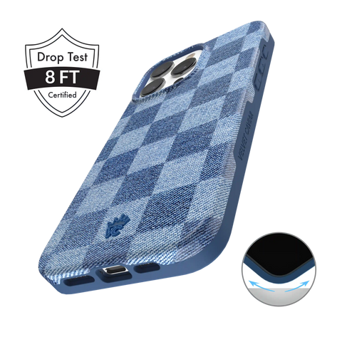 Denim Vibe Checkered iPhone Case