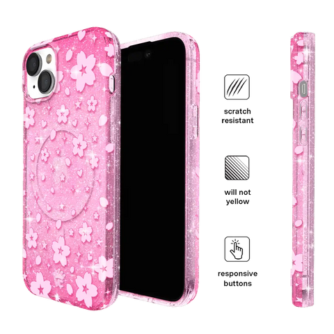 Cherry Blossom Glitter iPhone Case