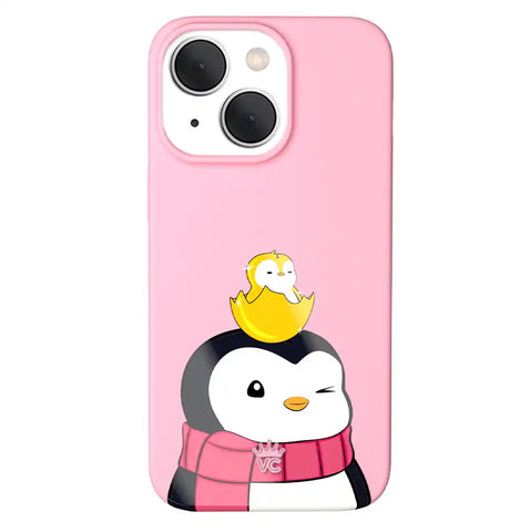 Pudgy Penguins Positive Pink iPhone Case
