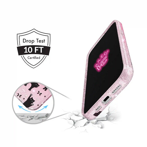 Lucky Kittens Glitter iPhone Case