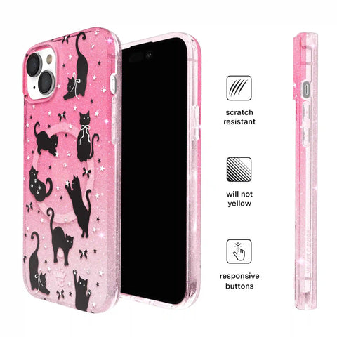 Lucky Kittens Glitter iPhone Case