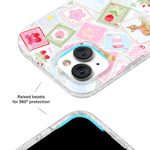 Spring Whimsy Stamps Glitter iPhone Case
