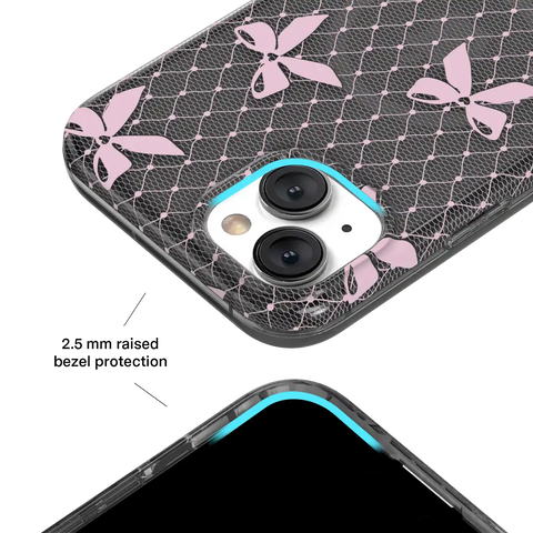 Lacy Pink Bows iPhone Case