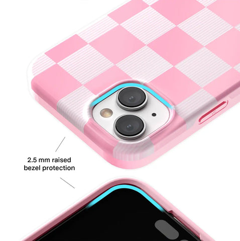 Pink Vibe Checkered iPhone Case