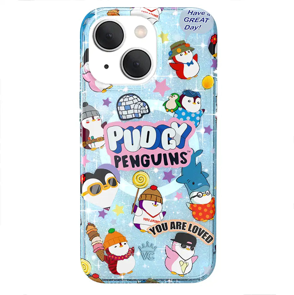 Pudgy Penguins Iceberg Glitter iPhone Case