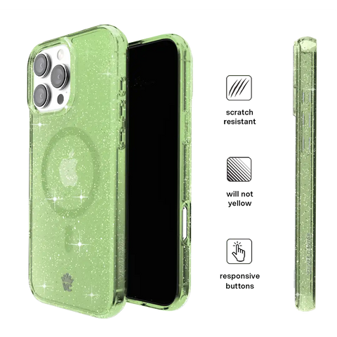 Lime Stardust Glitter iPhone Case