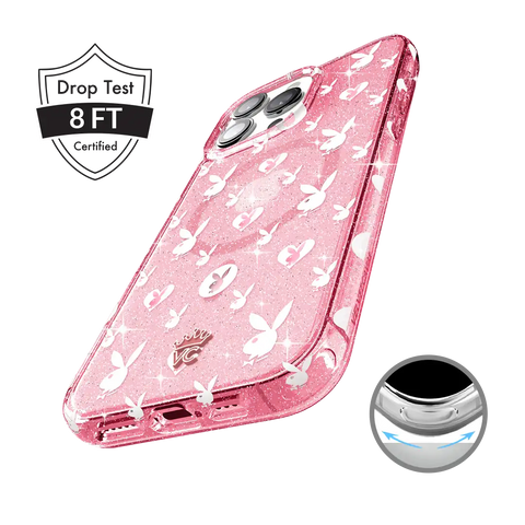 Playboy Pink Bunny Glitter iPhone Case