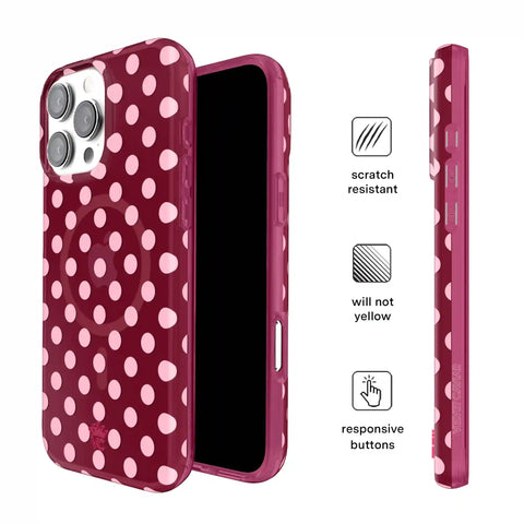 Raspberry Polka Dot iPhone Case