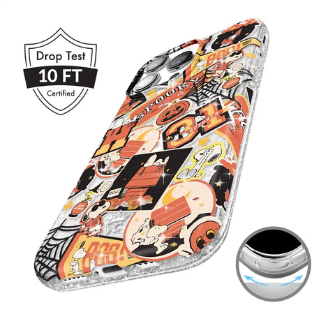 Snoopy Halloween Varsity Glitter iPhone Case