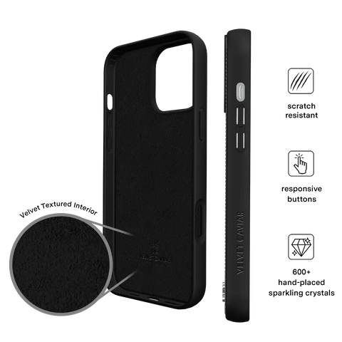 Black Caviar Crystals iPhone Case