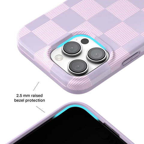 Lilac Vibe Checkered iPhone Case