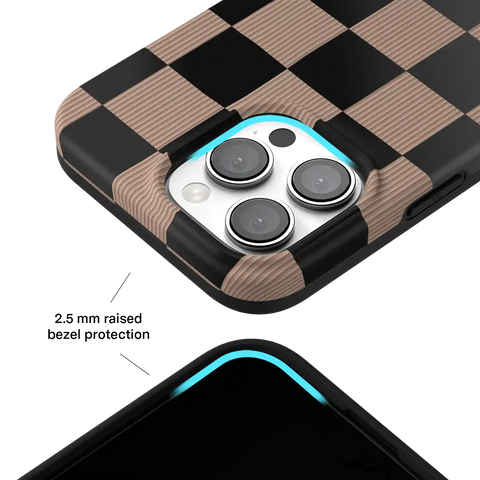 Mocha Vibe Checkered iPhone Case