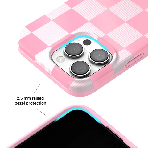 Pink Vibe Checkered iPhone Case