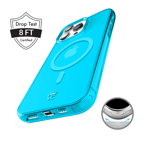 Neon Blue Clear iPhone Case