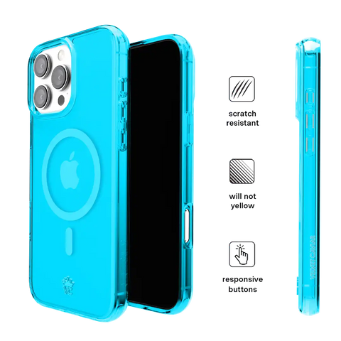 Neon Blue Clear iPhone Case