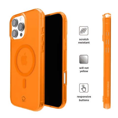 Neon Orange Clear iPhone Case