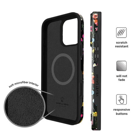 Black Wildflower iPhone Case