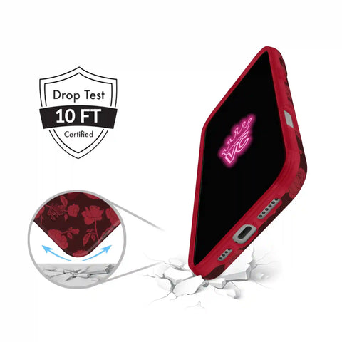 Dark Cherry Floral iPhone Case