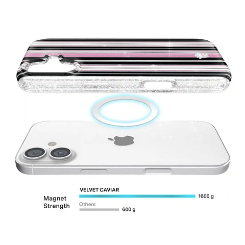 Pretty Punk Stripes Glitter iPhone Case