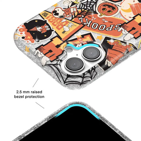 Snoopy Halloween Varsity Glitter iPhone Case