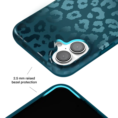 Metallic Navy Leopard iPhone Case
