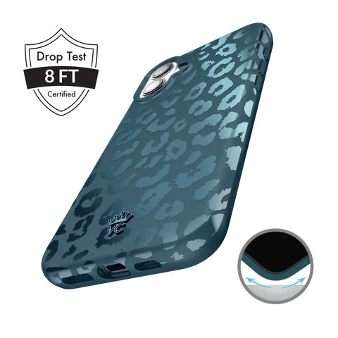 Metallic Navy Leopard iPhone Case