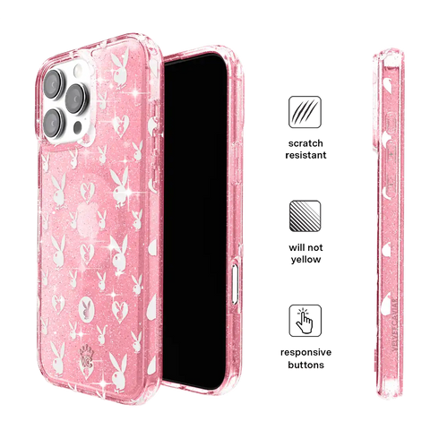 Playboy Pink Bunny Glitter iPhone Case