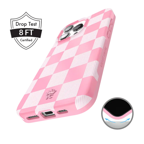 Pink Vibe Checkered iPhone Case