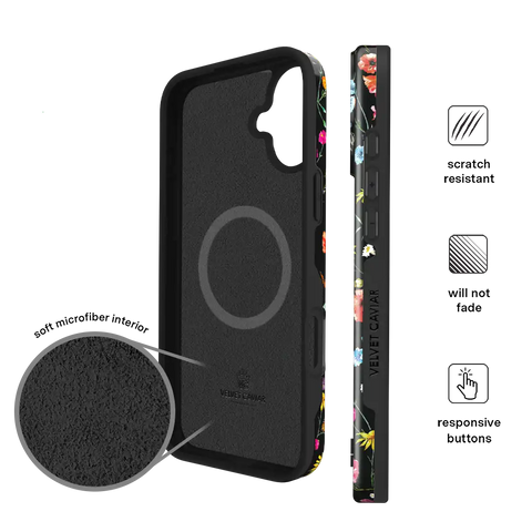Black Wildflower iPhone Case