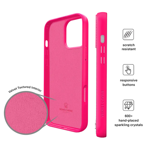 Hot Pink Caviar Crystals iPhone Case