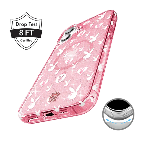 Playboy Pink Bunny Glitter iPhone Case