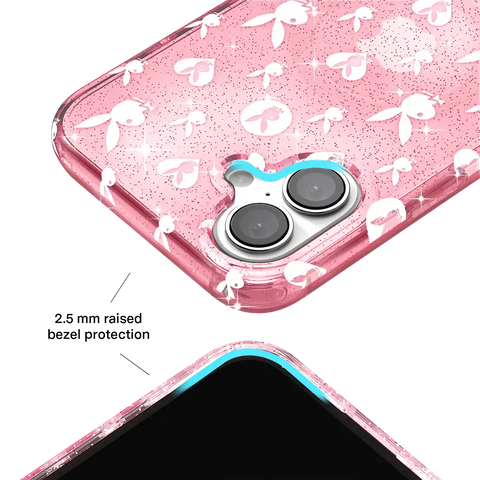 Playboy Pink Bunny Glitter iPhone Case