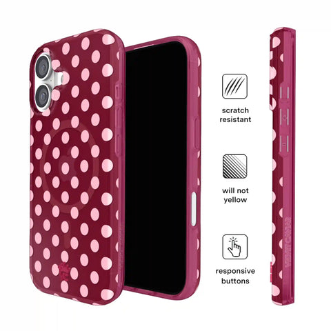 Raspberry Polka Dot iPhone Case