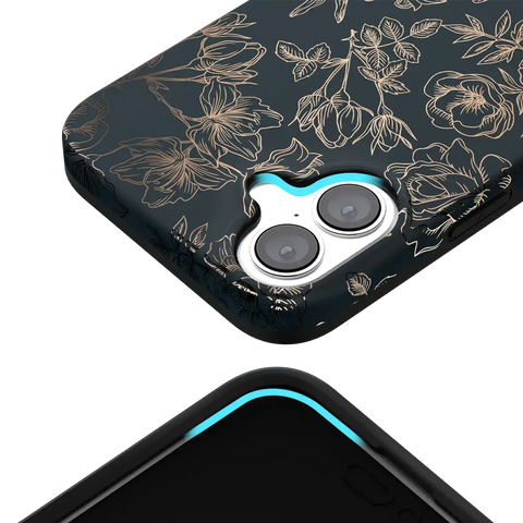 Floral Rose Gold Chrome iPhone Case