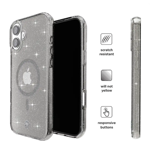 Grey Stardust Glitter iPhone Case