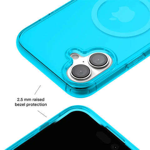 Neon Blue Clear iPhone Case