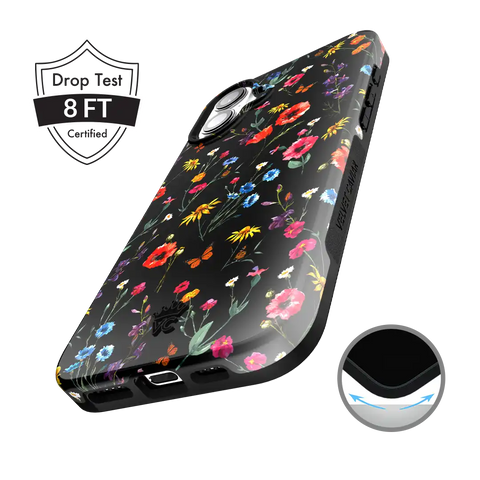 Black Wildflower iPhone Case