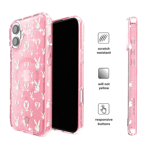 Playboy Pink Bunny Glitter iPhone Case