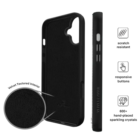 Black Caviar Crystals iPhone Case