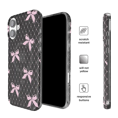 Lacy Pink Bows iPhone Case