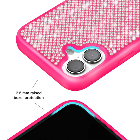 Hot Pink Caviar Crystals iPhone Case