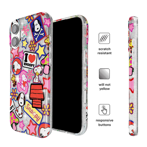 Snoopy Patchwork Glitter iPhone Case