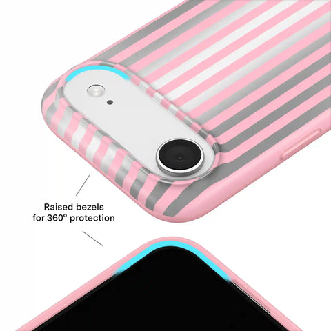 Pink Chrome Stripes iPhone Case