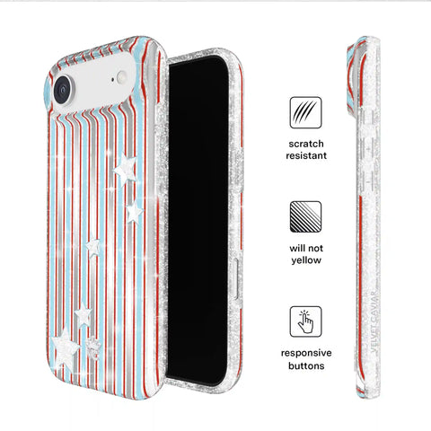 Stars & Stripes Glitter iPhone Case