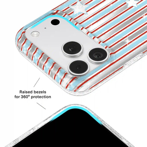 Stars & Stripes Glitter iPhone Case