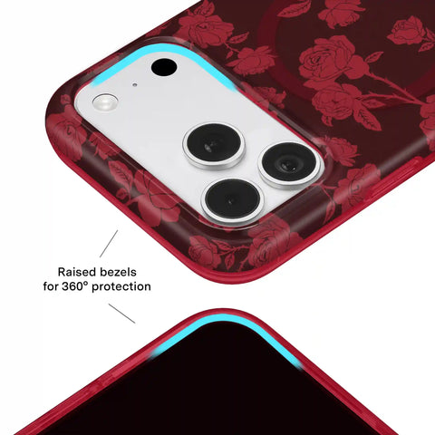 Dark Cherry Floral iPhone Case