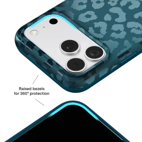 Metallic Navy Leopard iPhone Case