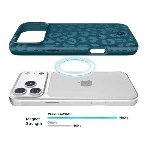 Metallic Navy Leopard iPhone Case